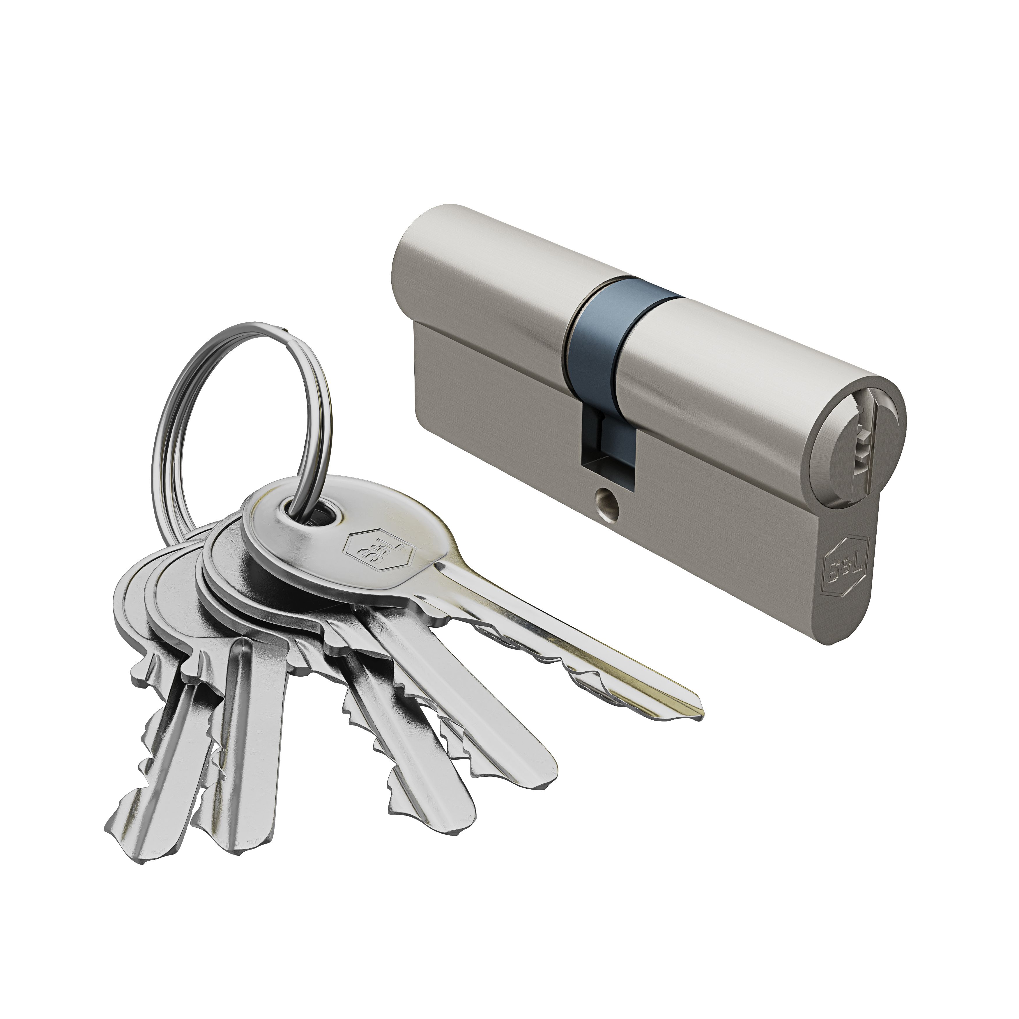 Smith & Locke Satin Nickel-plated Brass Not fire-rated Euro Cylinder lock 45/50, (L)95mm (W)17mm