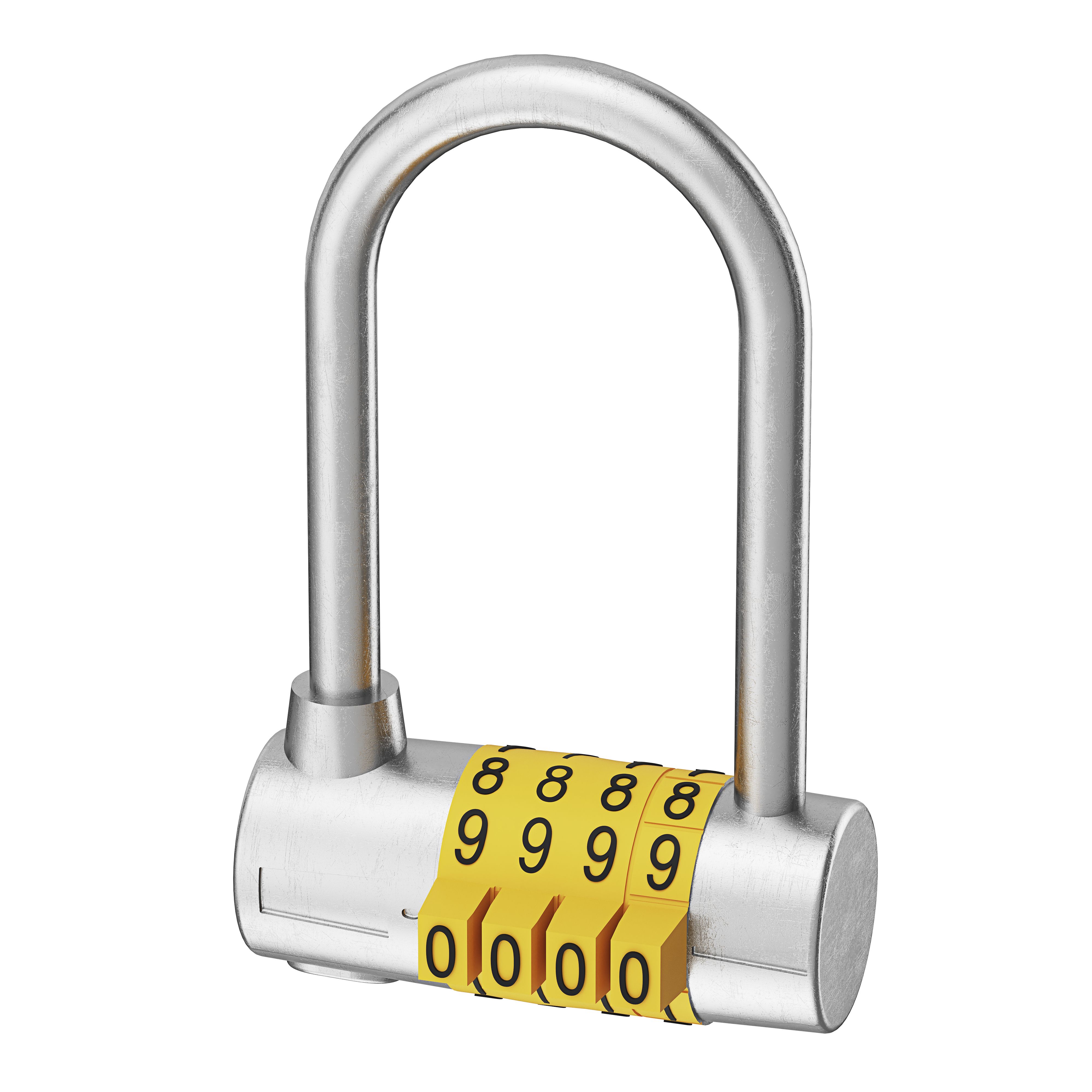 Smith & Locke Silver & yellow Zinc alloy Resettable combination Closed shackle Padlock (H)98.5mm (W)60mm
