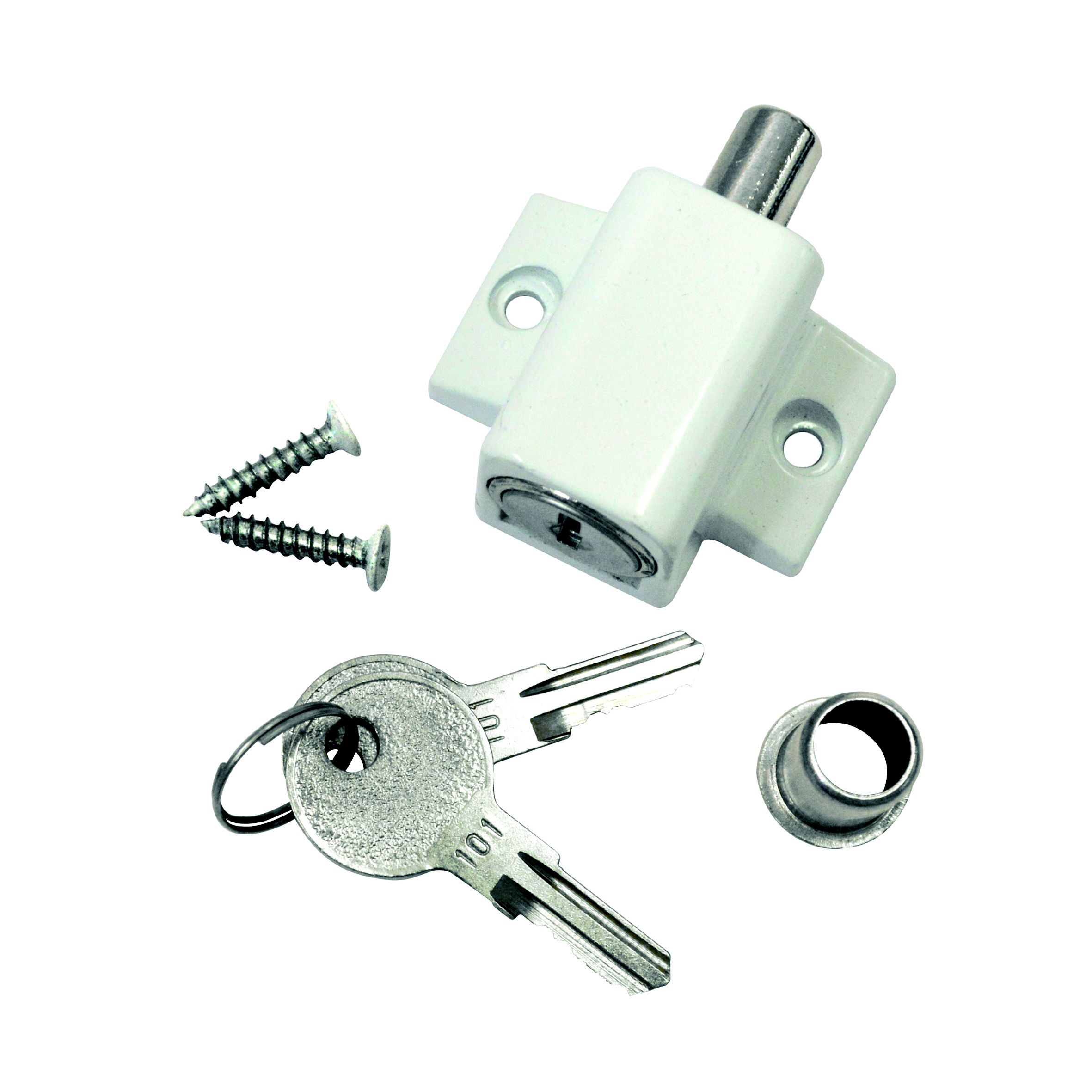Smith & Locke White Patio door lock DIY at B&Q