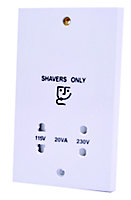 SMJ Raised Screwed Shaver socket White