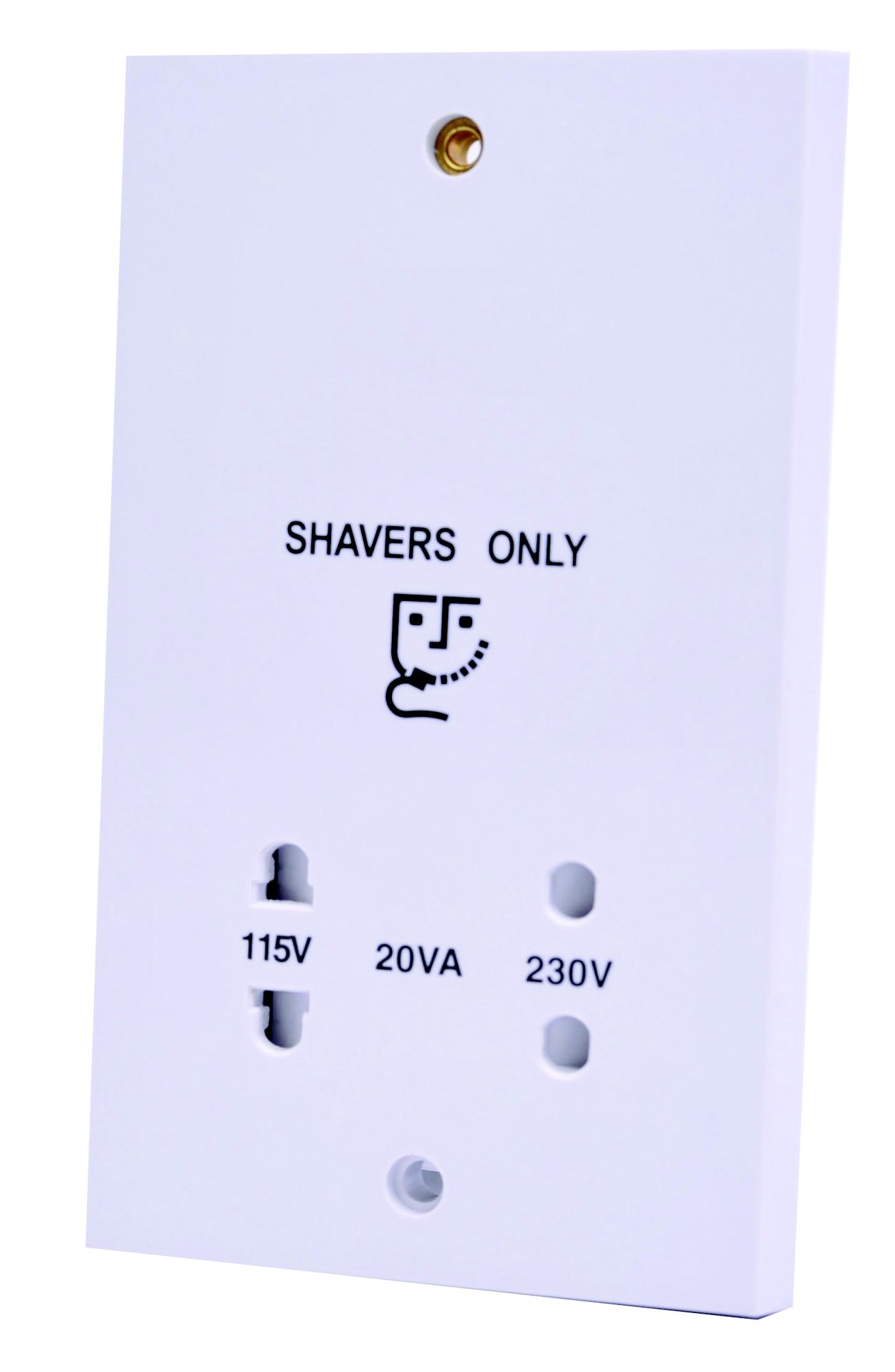 SMJ Raised Screwed Shaver socket White