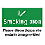 Smoking area Self-adhesive labels, (H)200mm (W)150mm