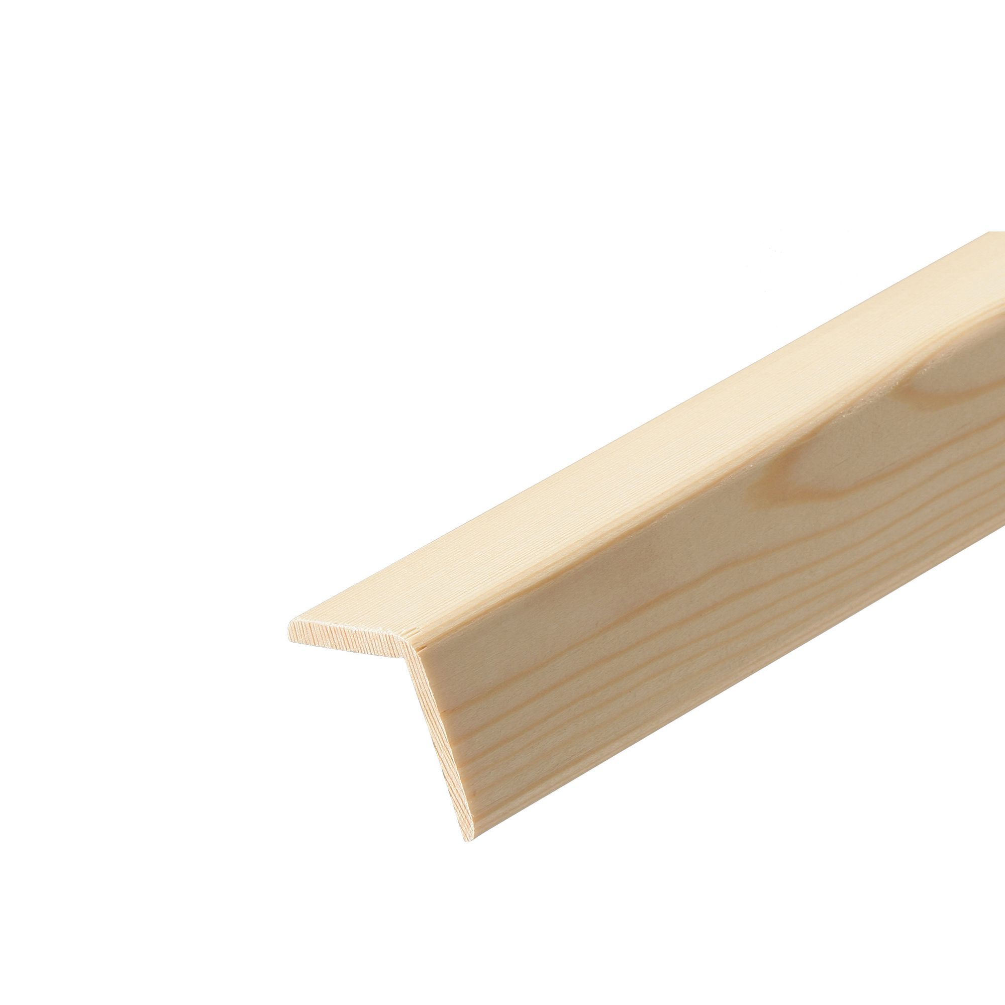 Smooth Natural Pine Angled edge Softwood Moulding (L)2.4m (W)38mm (T ...