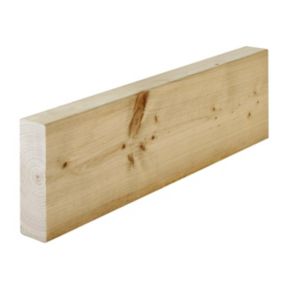 Smooth Planed Round edge Treated Carcassing timber (L)2.4m (W)140mm (T)38mm, Pack of 3