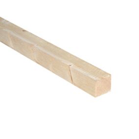Smooth Planed Round edge Whitewood spruce Stick timber (L)2.4m (W)38mm (T)38mm, Pack of 8
