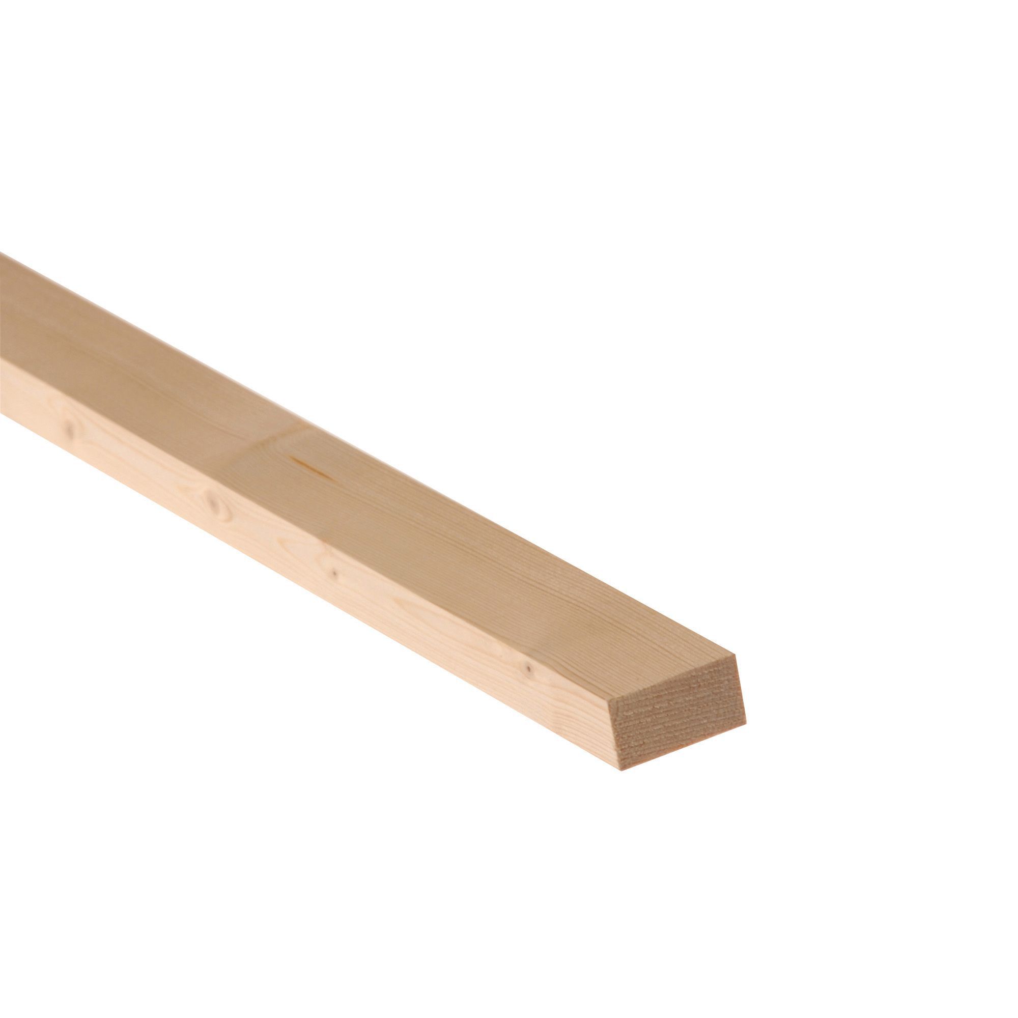 Smooth Planed Spruce Stick timber (L)1.8m (W)44mm (T)18mm, Pack of 18