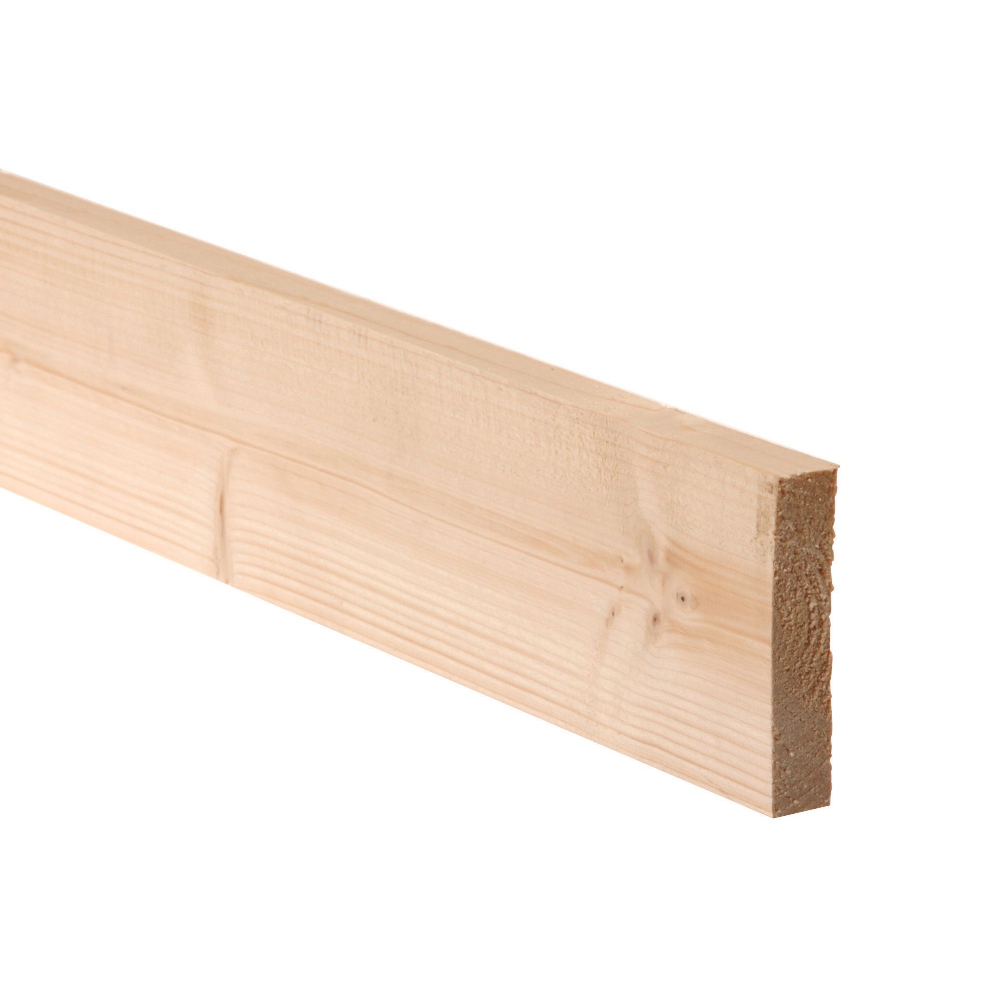 Smooth Planed Spruce Stick timber (L)2.1m (W)106mm (T)28mm, Pack of 6