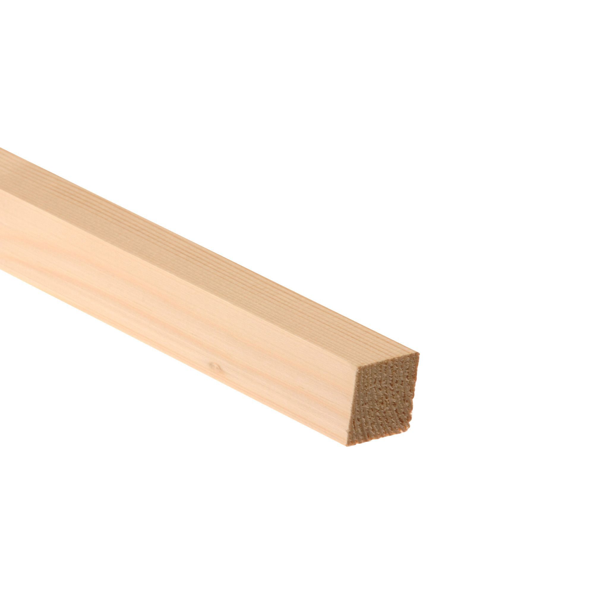 Smooth Planed Spruce Stick timber (L)2.4m (W)34mm (T)34mm, Pack of 12