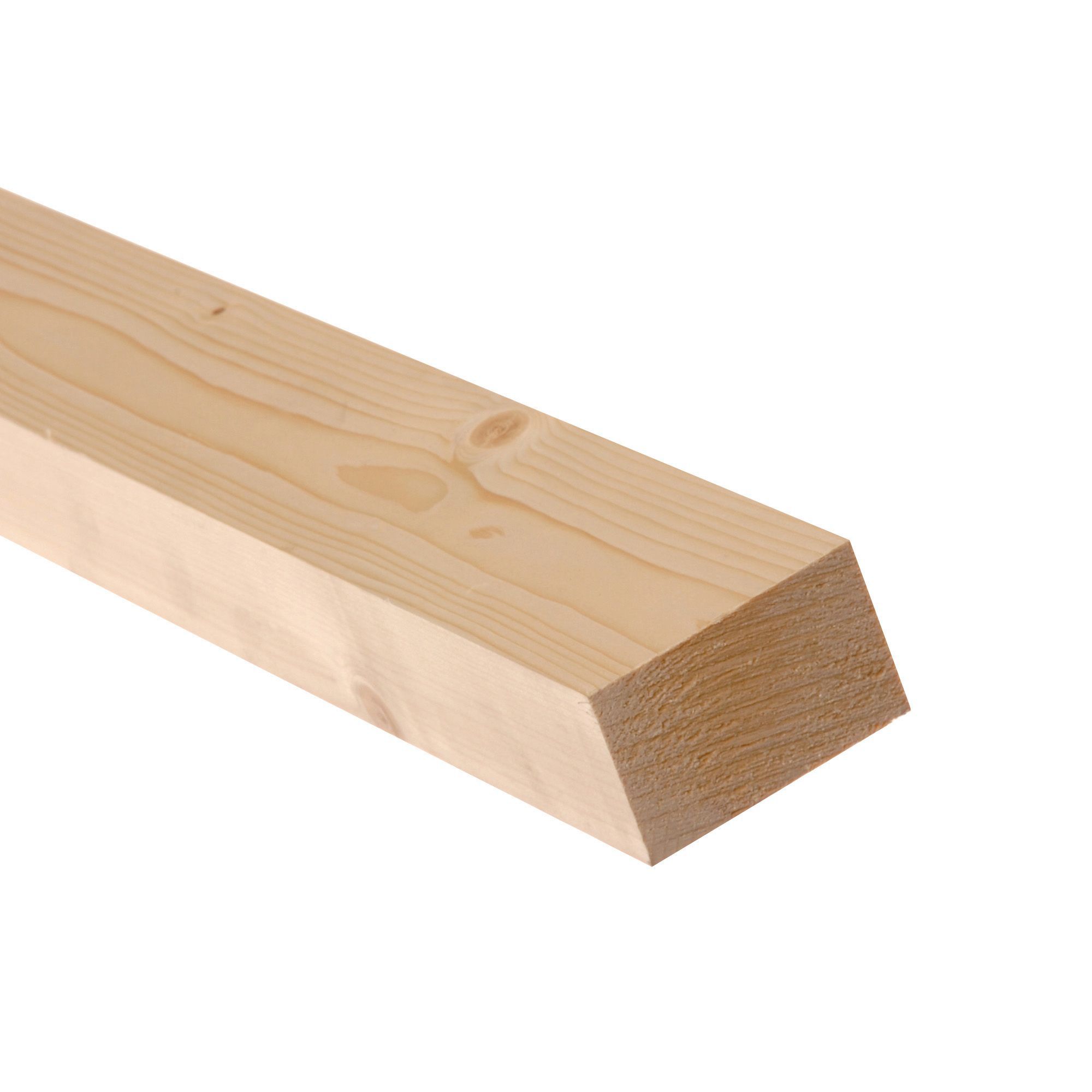 Smooth Planed Spruce Stick timber (L)2.4m (W)70mm (T)44mm, Pack of 6