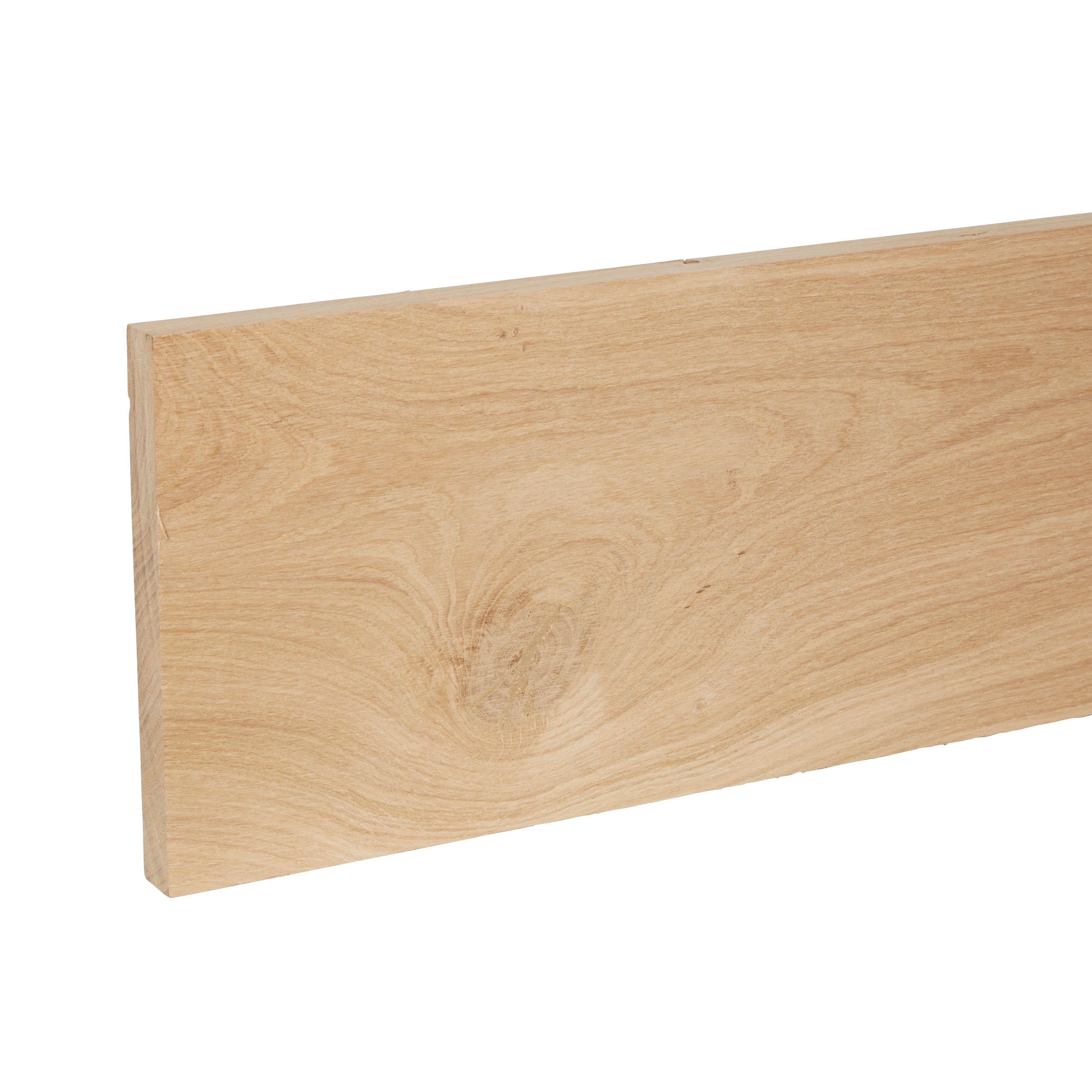 Smooth Planed Square Edge Oak Stripwood L 2 4m W 180mm T mm Diy At B Q