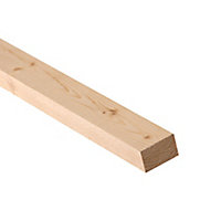 Smooth Planed Square edge Spruce Timber (L)1.8m (W)34mm (T)18mm, Pack of 24