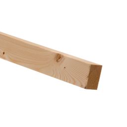 Smooth Planed Square edge Spruce Timber (L)1.8m (W)44mm (T)34mm, Pack of 12