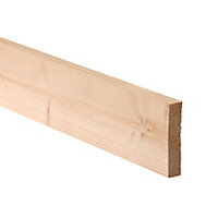 Smooth Planed Square edge Spruce Timber (L)1.8m (W)94mm (T)18mm, Pack of 8