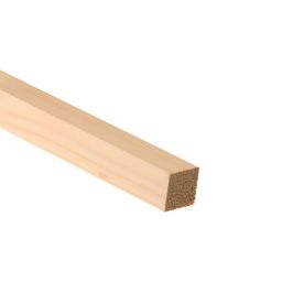 Smooth Planed Square edge Spruce Timber (L)2.4m (W)34mm (T)34mm, Pack of 12