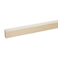 Smooth Planed Square edge Whitewood spruce Stick timber (L)2.4m (W)34mm (T)27mm S4SW12P, Pack of 4