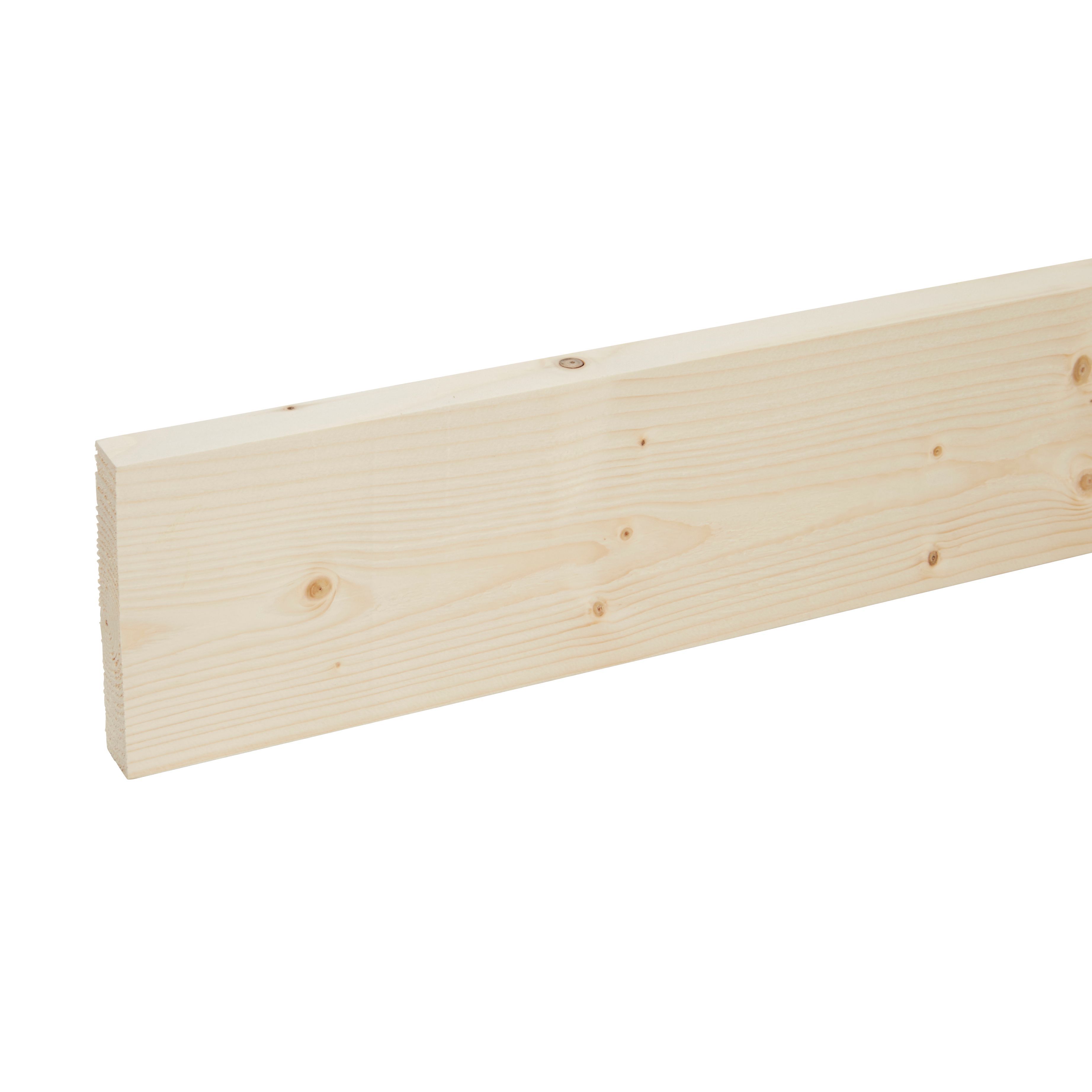 Smooth Planed Square edge Whitewood spruce Stick timber (L)2.4m (W)94mm (T)18mm S4SW07P, Pack of 4