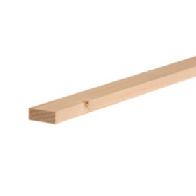 Smooth Planed Square edge Whitewood spruce Timber (L)1.8m (W)44mm (T)18mm