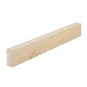 Smooth Planed Square edge Whitewood spruce Timber (L)2.4m (W)70mm (T)27mm, Pack of 4