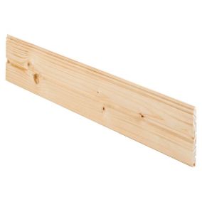Smooth Spruce Tongue & groove Cladding (L)0.89m (W)95mm (T)7.5mm, Pack of 10