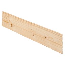 Smooth Spruce Tongue & groove Cladding (L)0.89m (W)95mm (T)7.5mm, Pack of 5