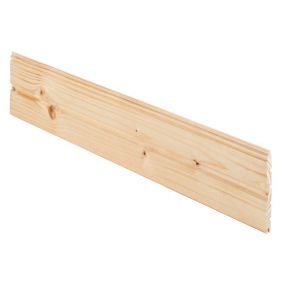 Smooth Spruce Tongue & groove Cladding (L)2.4m (W)95mm (T)7.5mm, Pack of 10