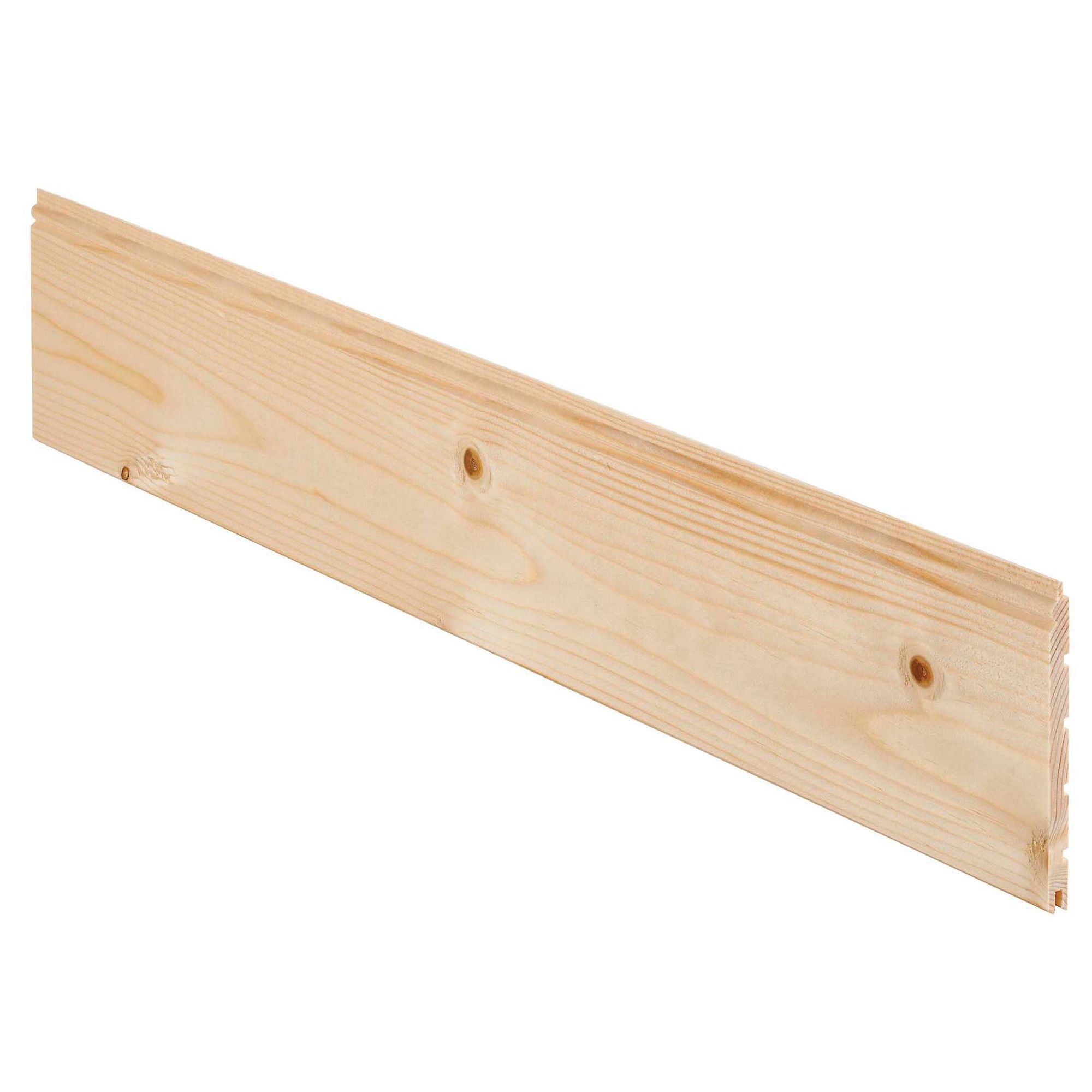 Smooth Spruce Tongue & Groove Cladding (L)2.4m (W)95mm (T)7.5mm, Pack ...