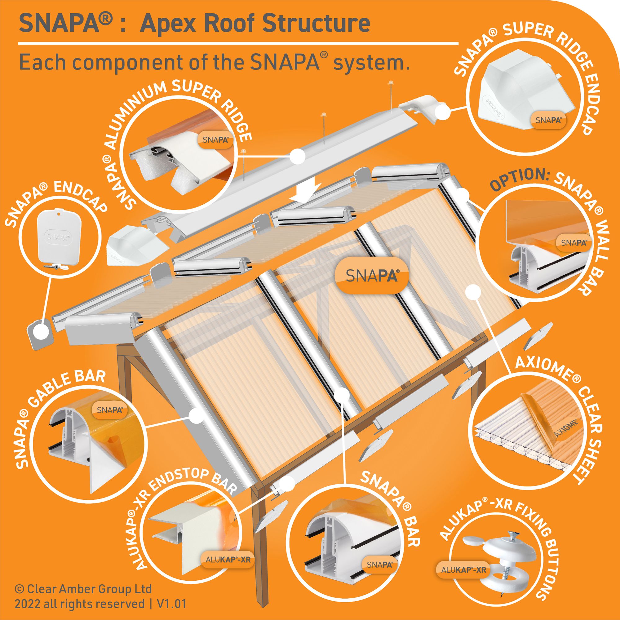 SNAPA AG224 Clear Capping strip (W)20mm