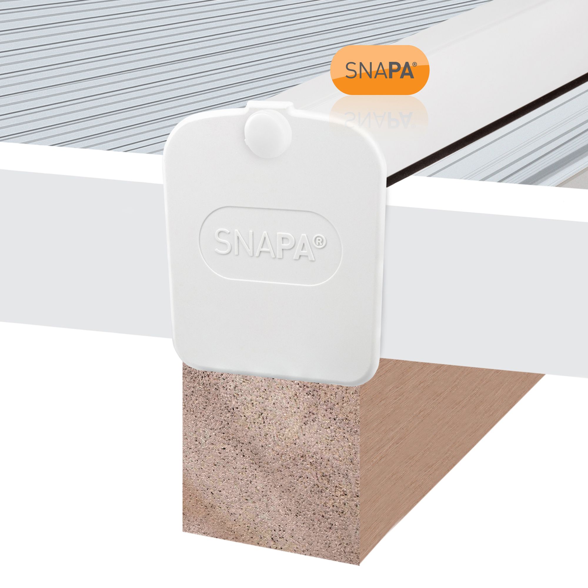 SNAPA White End cap (L)0.08m (W)64mm (T)3mm