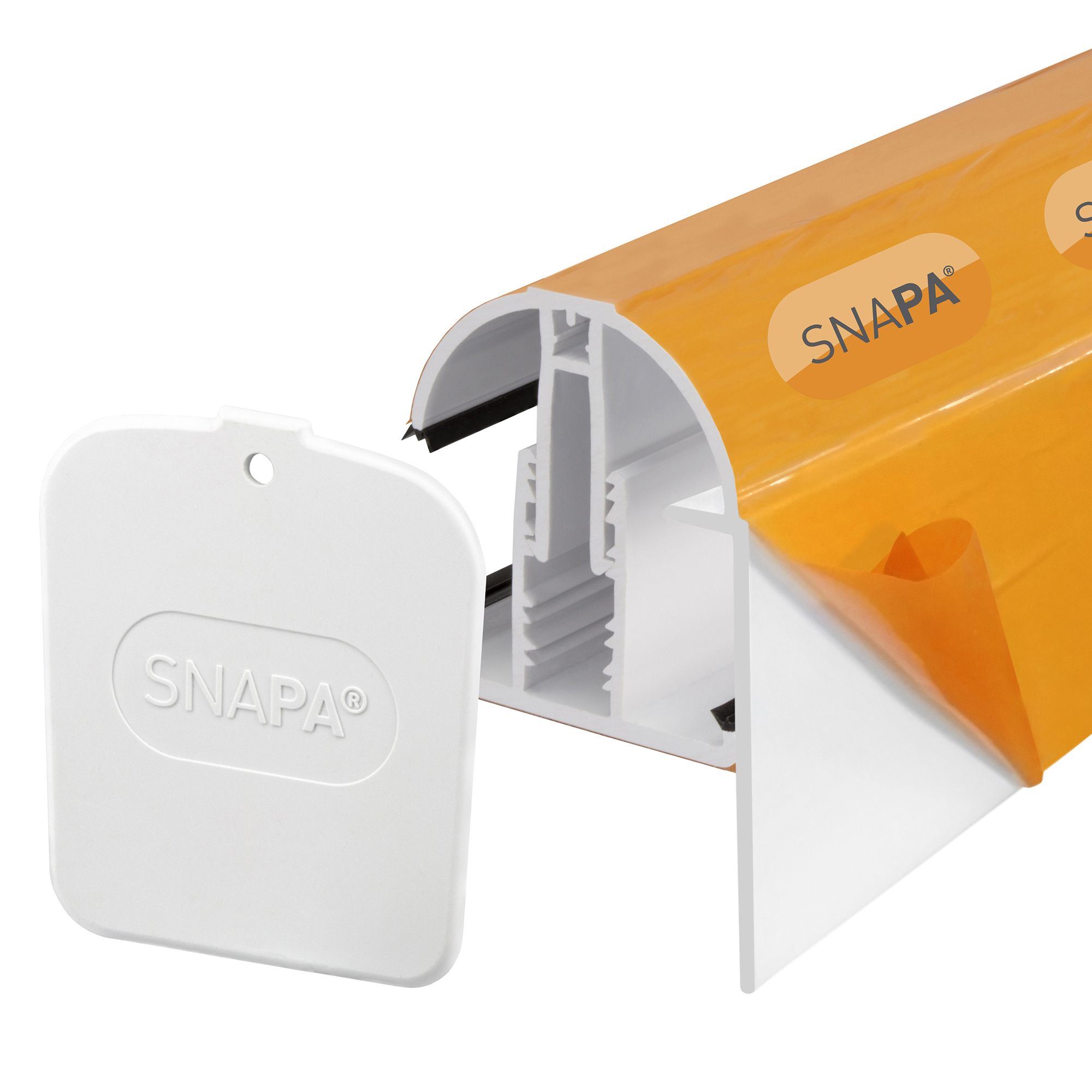 SNAPA White PVC Glazing bar & cap, (L)4m (W)52mm (T)79.5mm | DIY at B&Q