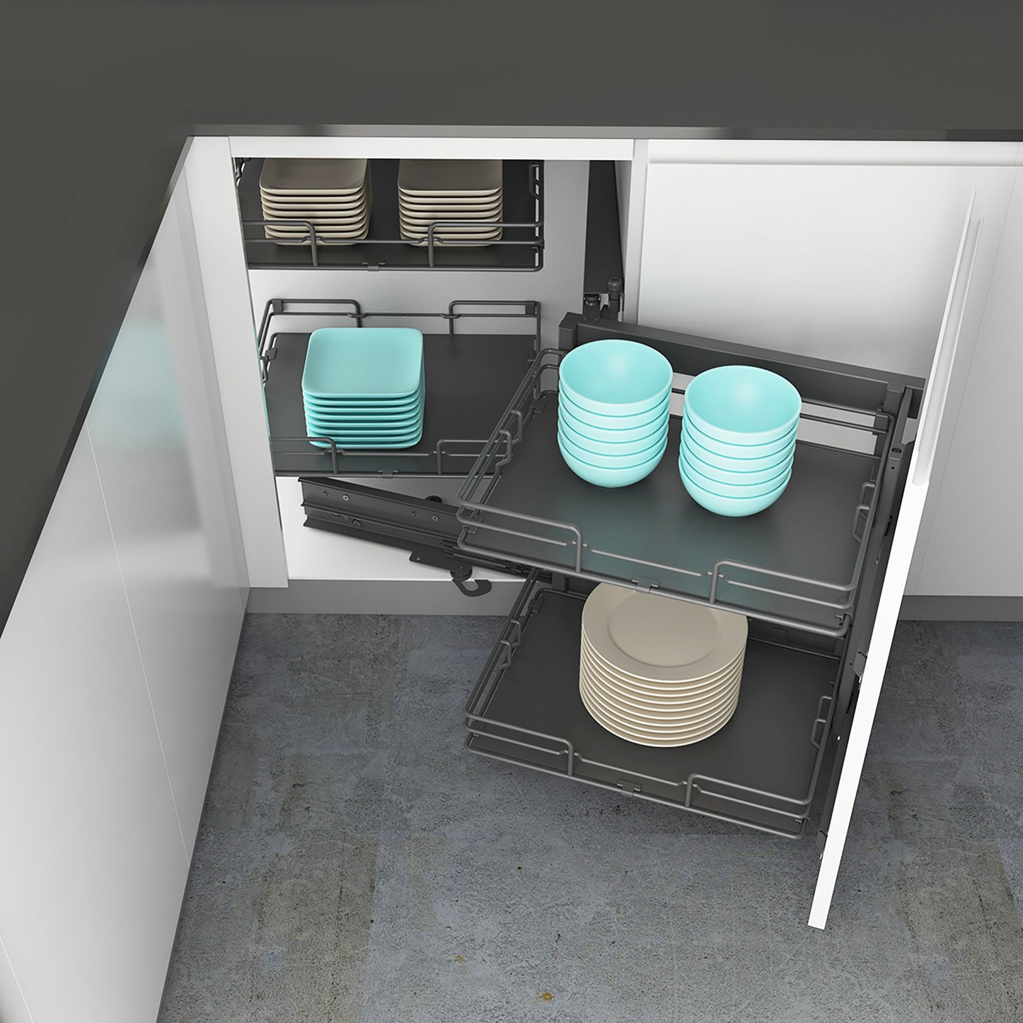 pull out corner cabinet storage