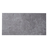 Soft lime stone Grey Matt Patterned Stone effect Porcelain Wall & floor Tile, Pack of 7, (L)600mm (W)300mm