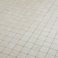 Soft lime stone Warm cream Matt Stone effect Mosaic Porcelain Mosaic tile, (L)300mm (W)300mm