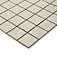 Soft lime stone Warm cream Matt Stone effect Mosaic Porcelain Mosaic tile, (L)300mm (W)300mm