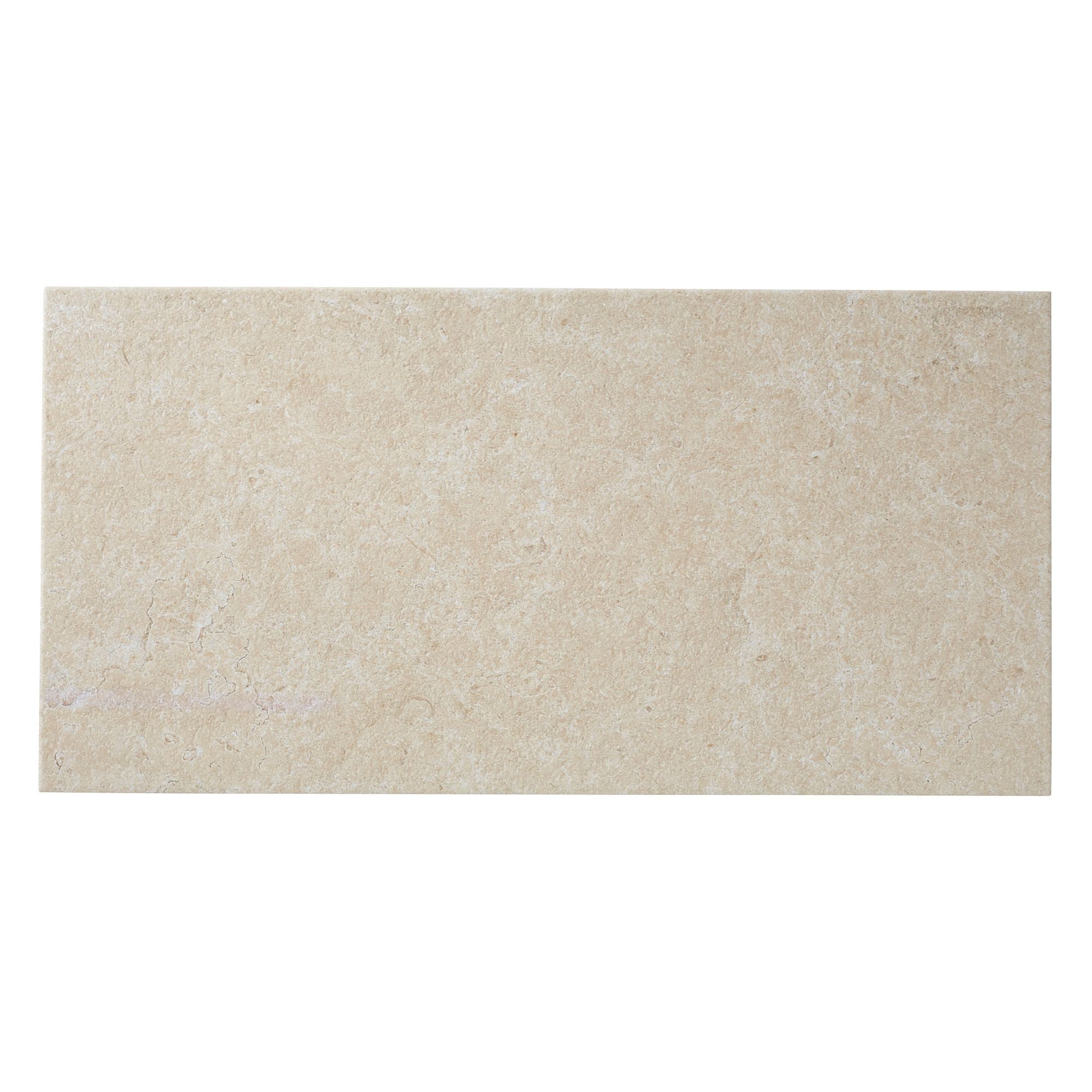 Soft limestone Warm cream Matt Stone effect Porcelain Floor Tile Sample ...