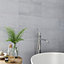 Soft travertin Grey Matt Patterned Stone effect Porcelain Wall & floor Tile, Pack of 7, (L)600mm (W)300mm
