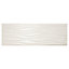 Soft travertin Ivory Gloss Stone effect 3D decor Ceramic Indoor Wall Tile, Pack of 9, (L)600mm (W)200mm