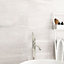 Soft travertin Ivory Matt Patterned Stone effect Porcelain Wall & floor Tile, Pack of 7, (L)600mm (W)300mm