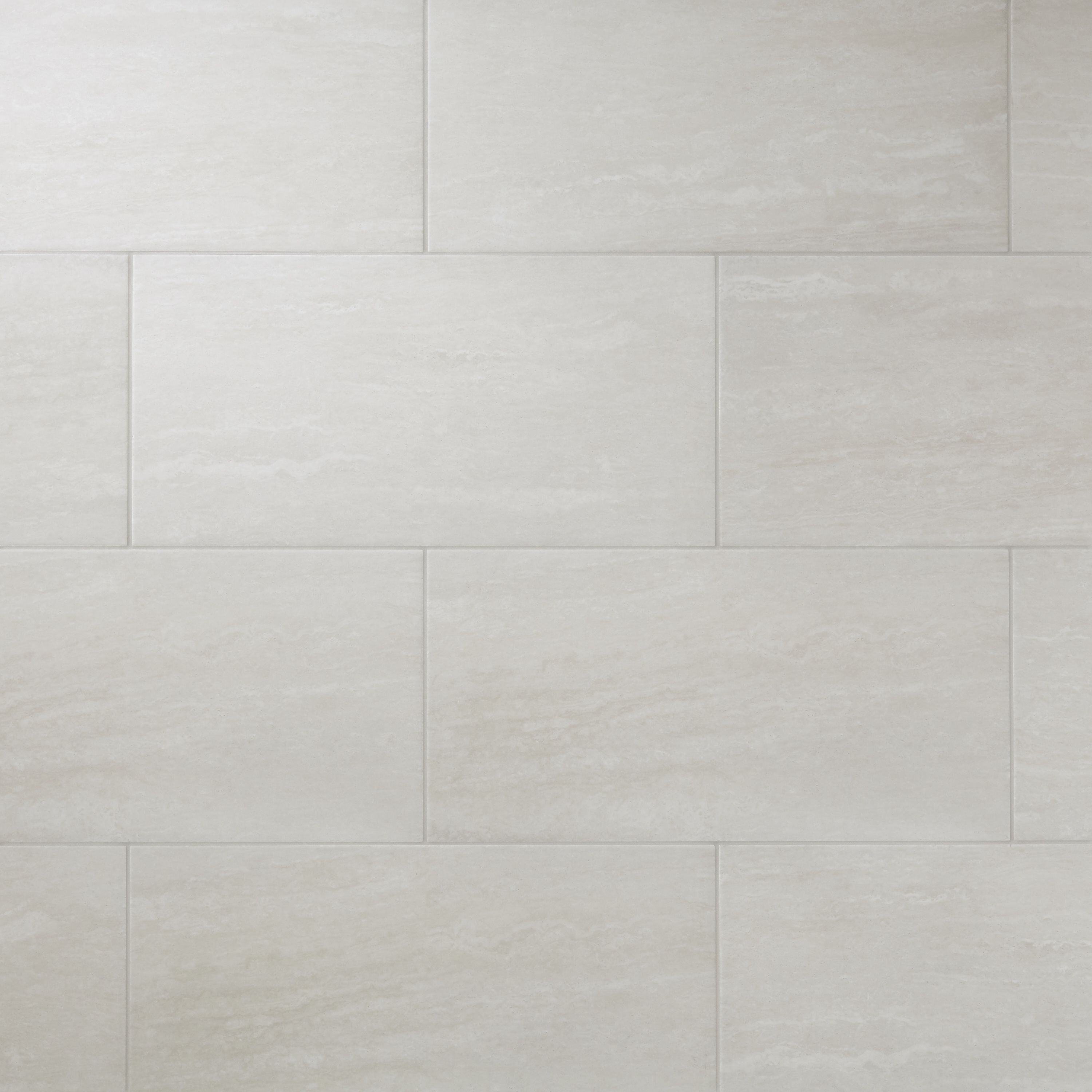 Colours Soft travertin Ivory Patterned Porcelain Wall & floor Tile - 10