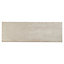 Soft travertin Ivory Matt Stone effect Ceramic Tile, Pack of 9, (L)600mm (W)200mm