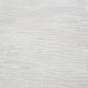 Soft travertin Light grey Gloss 3D decor Stone effect Ceramic Tile, Pack of 9, (L)600mm (W)200mm