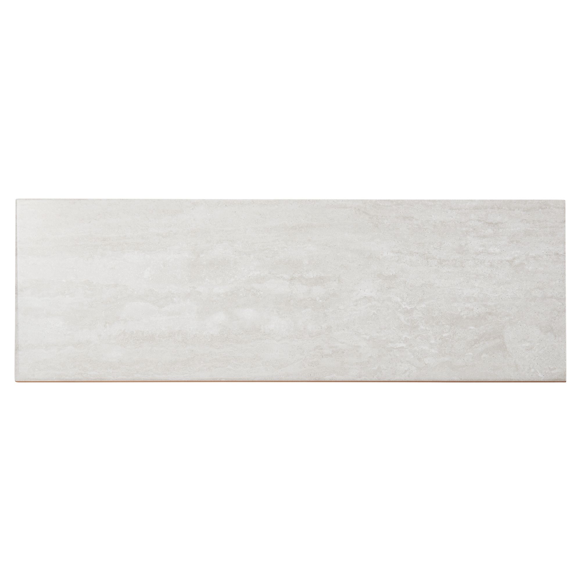 Soft travertin Light grey Gloss Stone effect Ceramic Indoor Tile