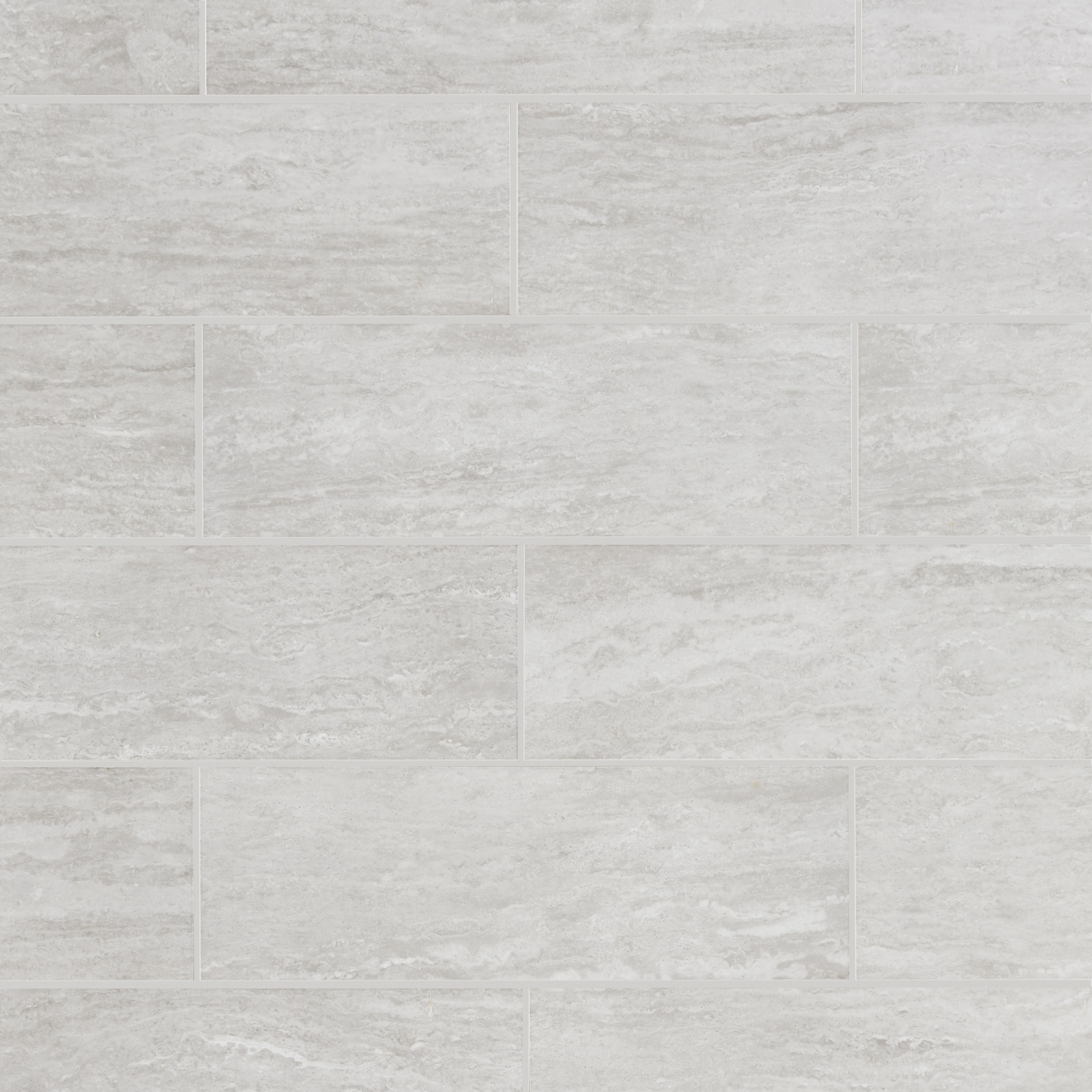 Soft travertin Light grey Gloss Stone effect Ceramic Indoor Tile - 4