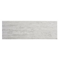 Soft travertin Light grey Matt Stone effect 3D decor Ceramic Indoor Wall Tile, (L)600mm (W)200mm