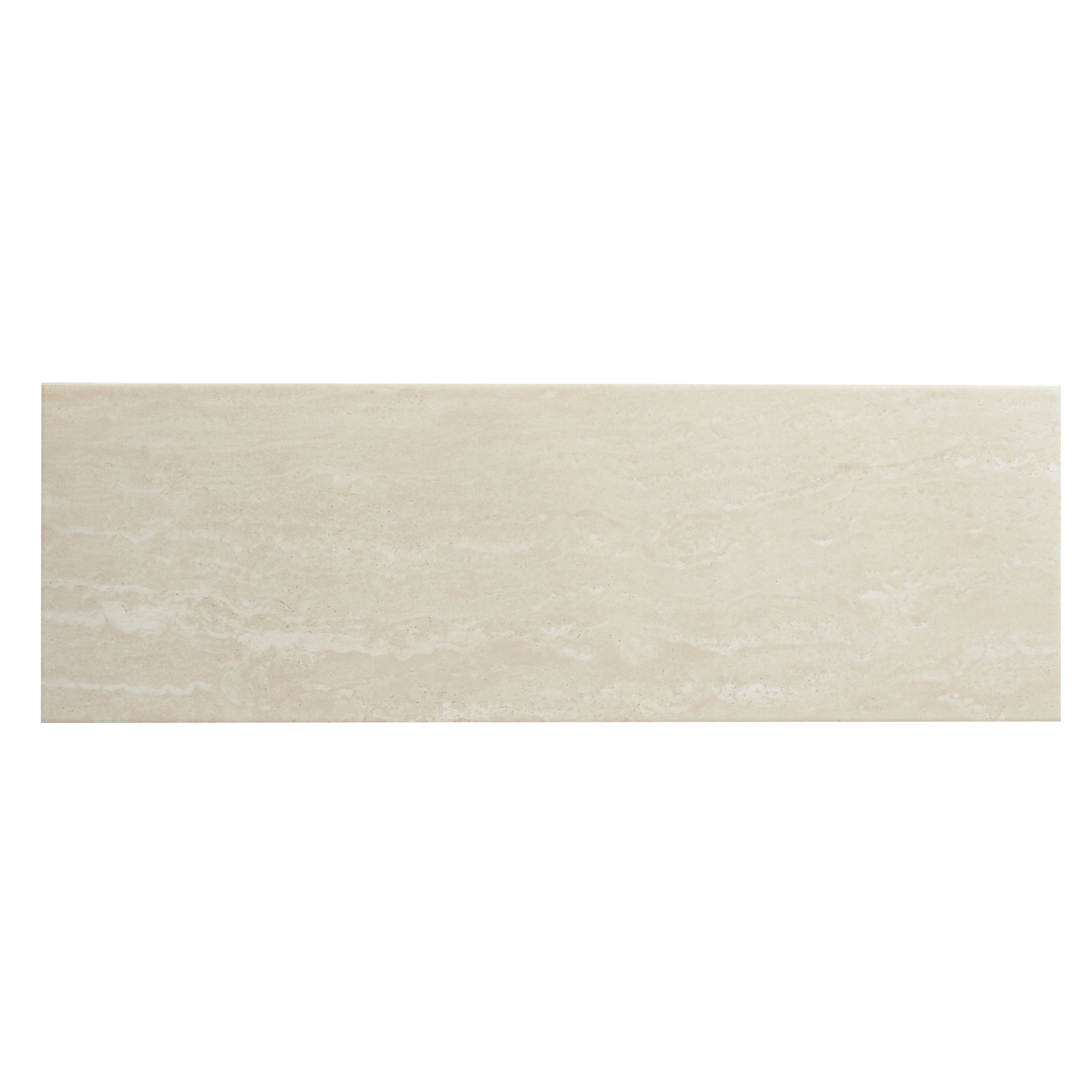 Soft travertine Beige Matt Stone effect Ceramic Wall Tile Sample | DIY ...