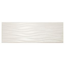 Soft travertine Ivory Gloss Décor Stone effect Porcelain Wall Tile Sample