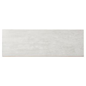Soft travertine Light Grey Gloss Stone effect Ceramic Wall Tile Sample
