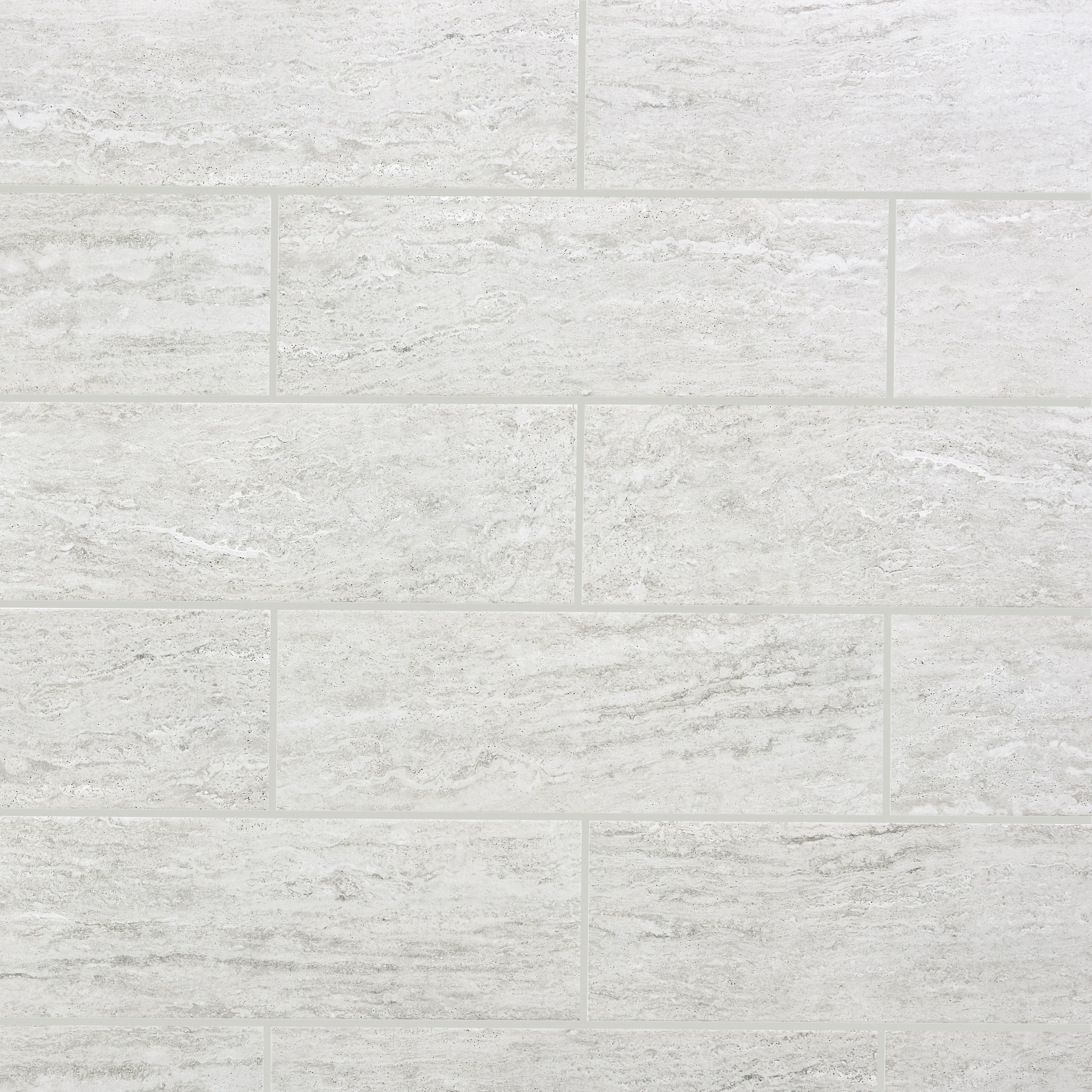 Soft travertine Light grey Matt Stone effect Ceramic Indoor Wall Tile Sample