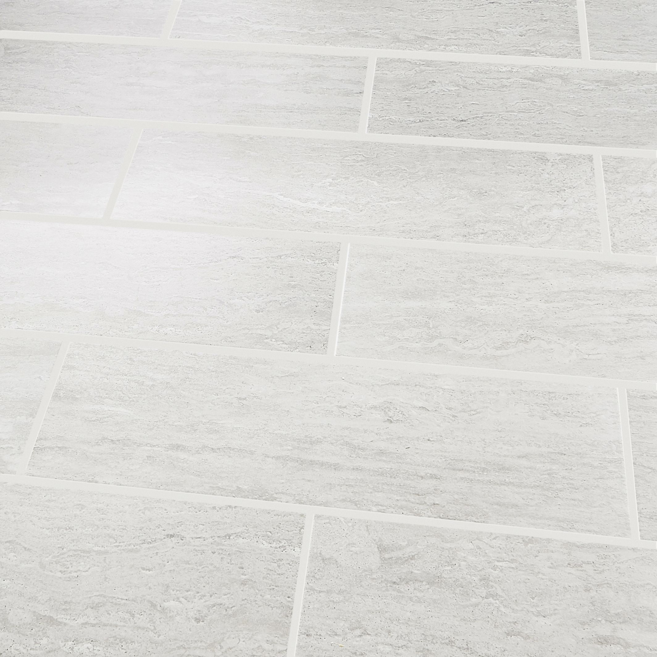 Soft travertine Light grey Matt Stone effect Ceramic Indoor Wall Tile Sample
