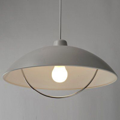 Sol Pendant Matt White Antique brass effect Pendant ceiling light, (Dia ...