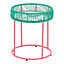 Solano Green & Pink Metal Round Side table with Glass Tabletop